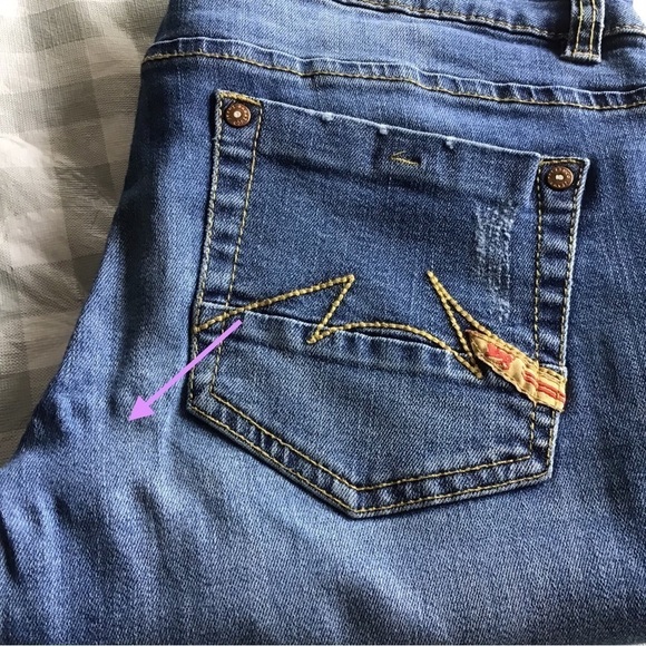 Parasuco jeans low rise lightly distressed straight skinny leg stretchy denim 28 - Picture 12 of 12